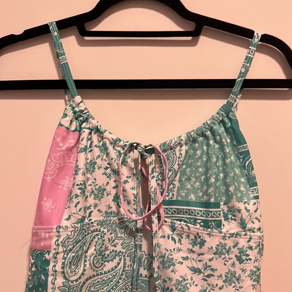 ASOS Reclaimed Vintage One Piece High Leg Tie Front Swim Suit ***NEVER WORN*** - Picture 5 of 12